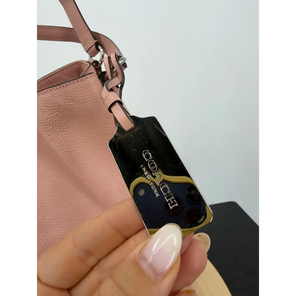 Coach Edie 31 Shoulder Bag Pink Pebbled Leather Hobo Tote Silver Hardware